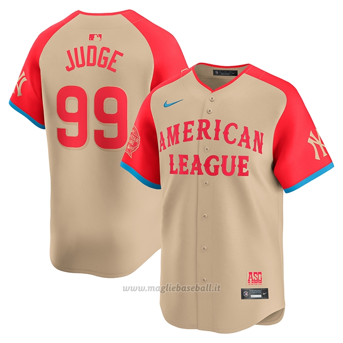 Maglia Baseball Uomo All Star 2024 Aaron Judge American League Limited Crema